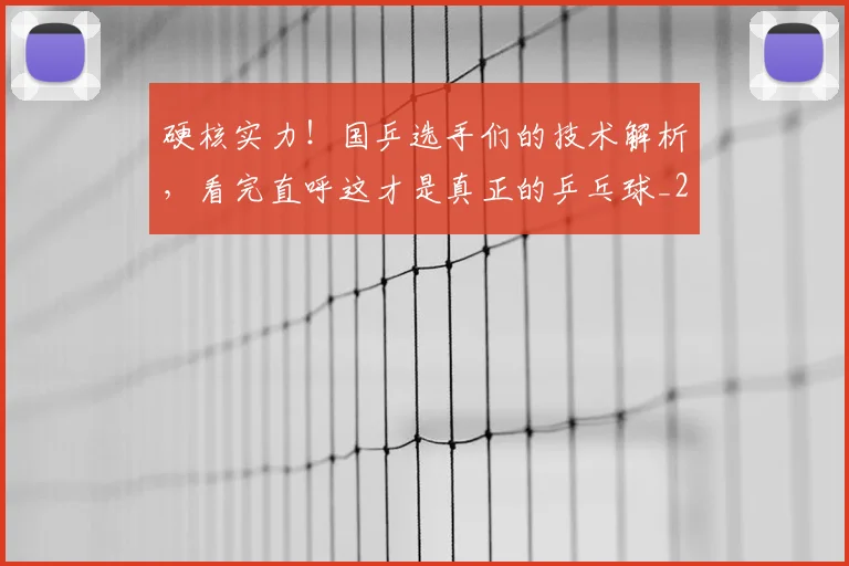 硬核实力！国乒选手们的技术解析，看完直呼这才是真正的乒乓球_20260708194756